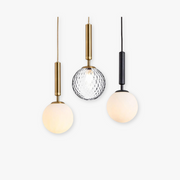 Valentina Modern Glass Ball Pendant Light, White/Clear - Neutral Decor