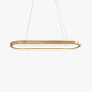 Lyraen Contemporary Oval Wooden Pendant Light-Neutral Decor