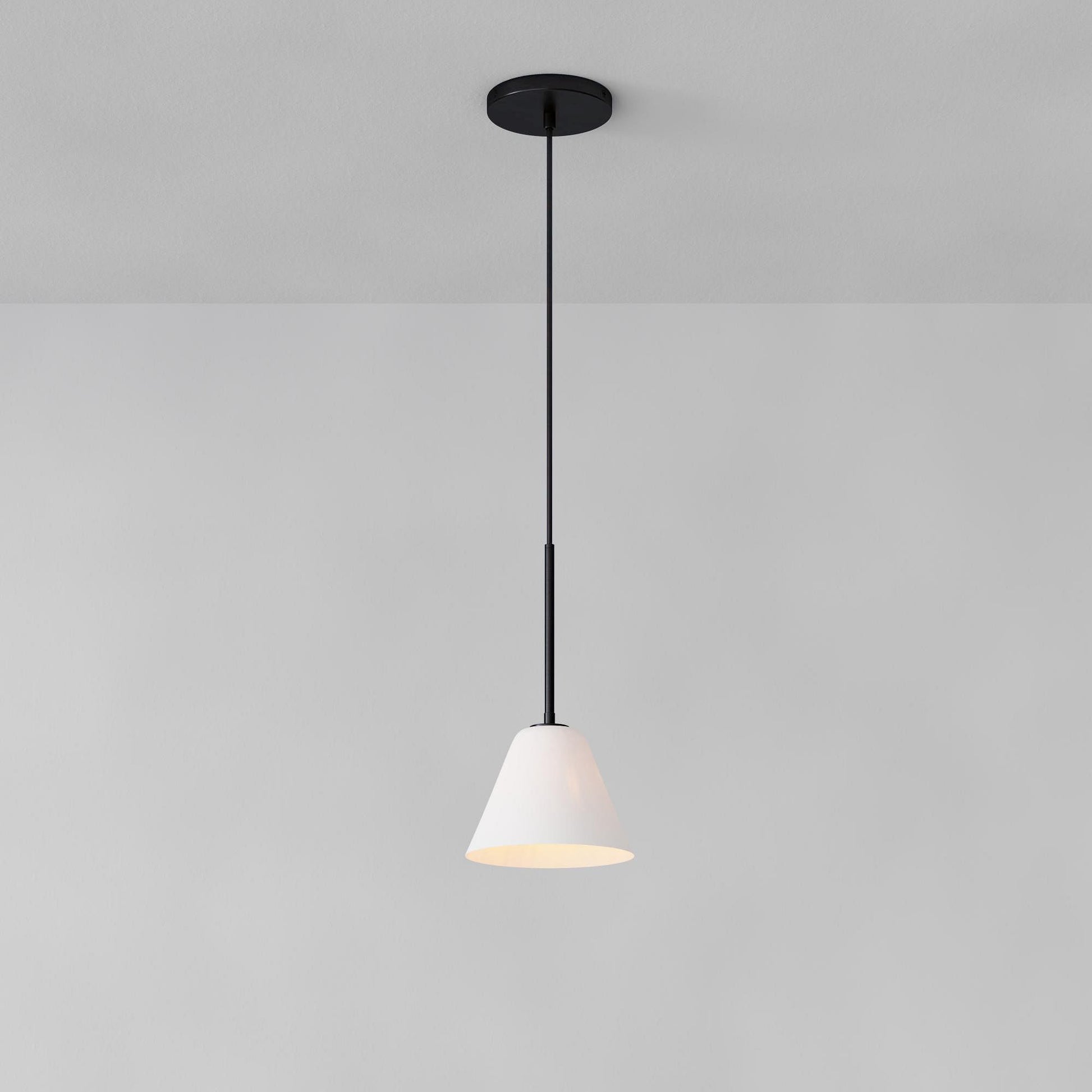 Cone Milk Clear Glass Cone Pendant Light for Kitchen-Neutral Decor