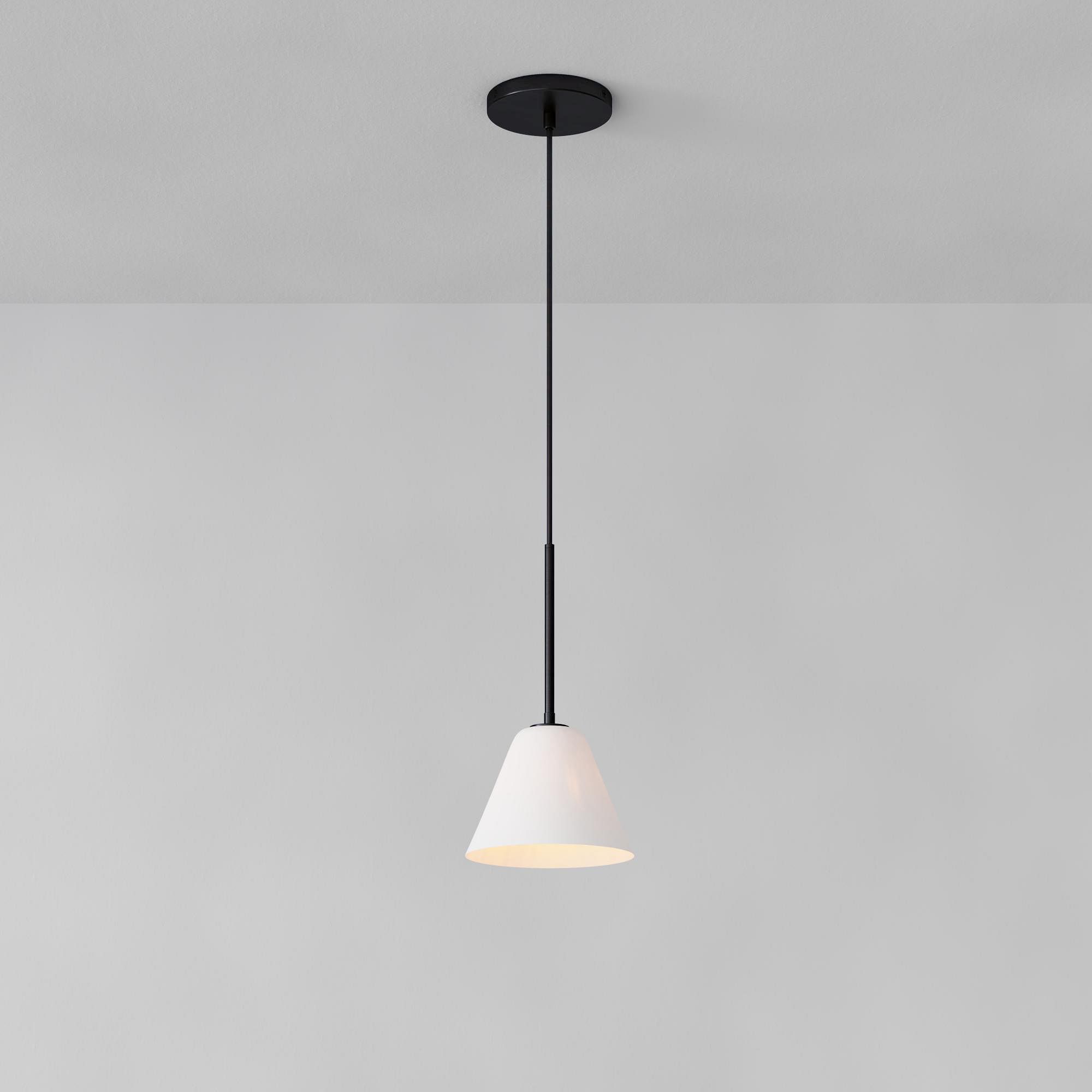 Cone Milk Clear Glass Cone Pendant Light for Kitchen-Neutral Decor