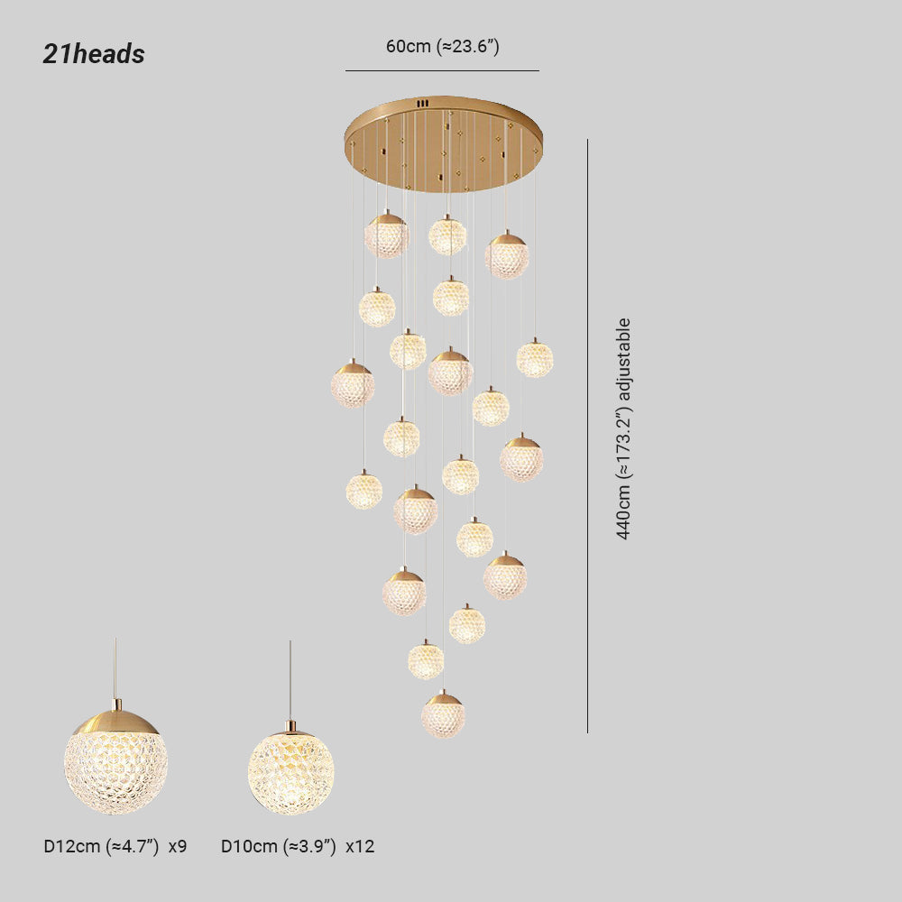 Arisha Multi Staircase Modern Art Deco Pendant Light, Gold - Neutral Decor