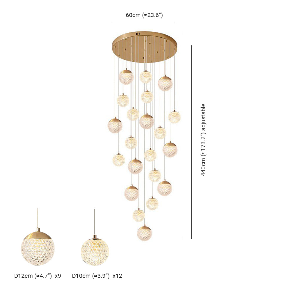 Arisha Multi Staircase Modern Art Deco Pendant Light, Gold - Neutral Decor