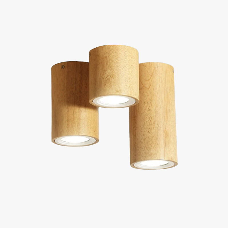 Muto Modern Wood Ceiling Light, Cylindrical, Corridor/Balcony - Neutral Decor