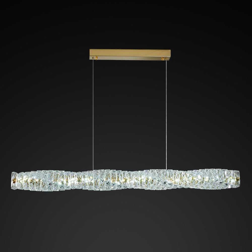 Kristy Crystal Sliver and Gold Pendant Light, Stainless Steel - Neutral Decor