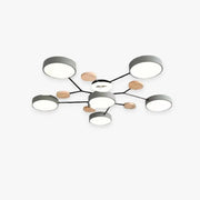 Arisha Ceiling Light, Wood Round for Living Room - Neutral Decor