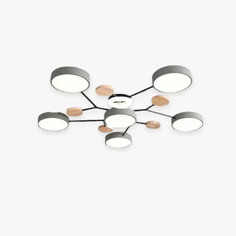 Arisha Ceiling Light, Wood Round for Living Room - Neutral Decor