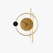 Arisha Wall Lamp Clock, Black & Gold - Neutral Decor