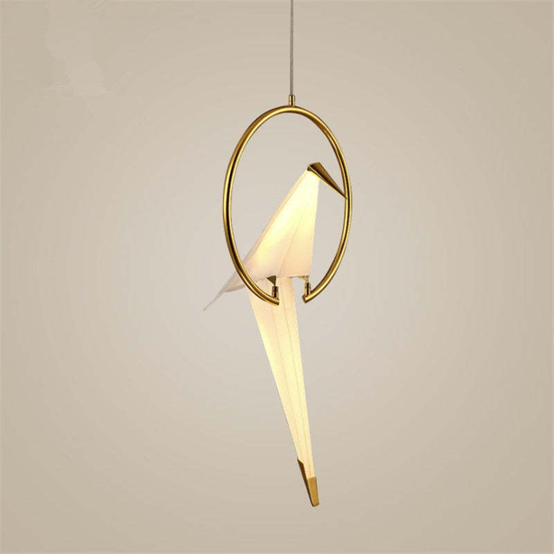 Arisha Modern Nordic Post Modern Bird Pendant Light, White/Clear - Neutral Decor