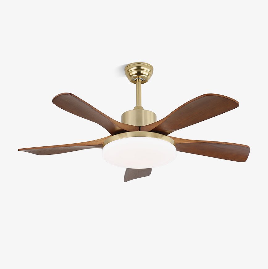 Elara Modern Brass Wood Ceiling Fan Light-Neutral Decor