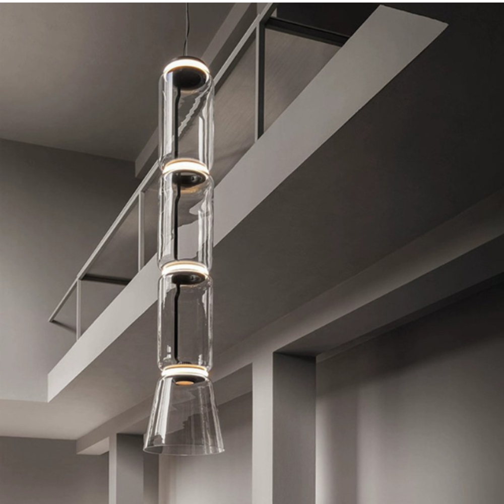 Valentina Minimalist Combination Glass Pendant Light, Clear - Neutral Decor