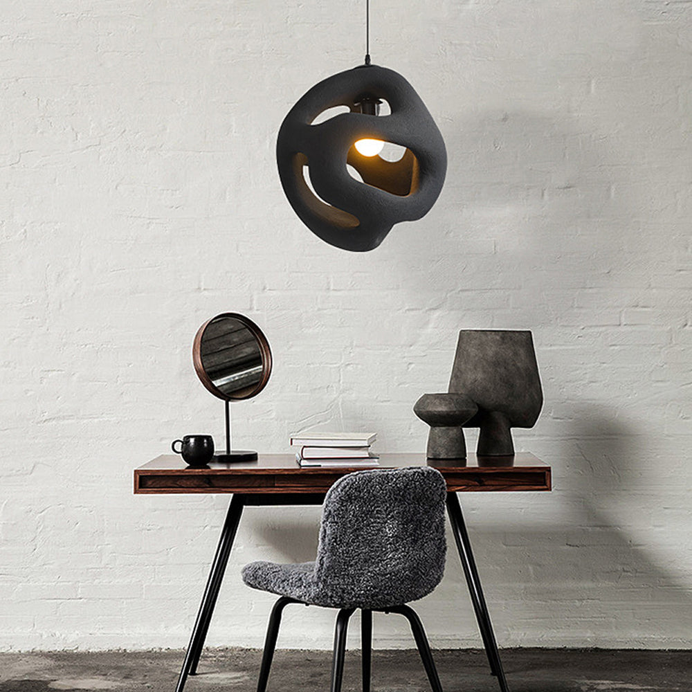 Avi Modern Metal/Resin White/Black Pendant Light - Neutral Decor