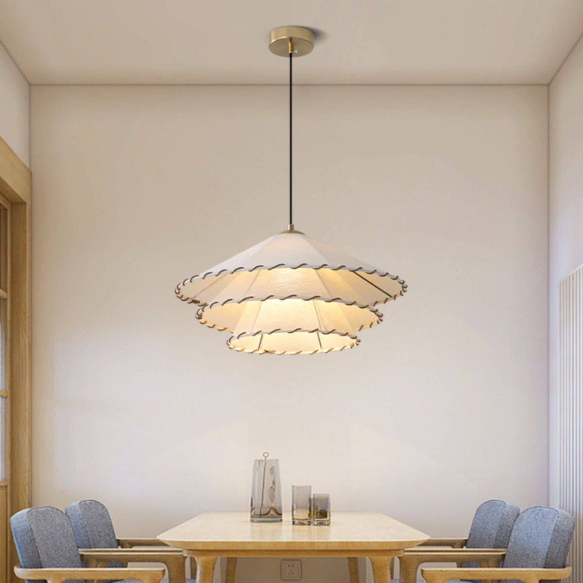 Ritta Boho Decorative LED Pendant Light Yellow Fabric Bedroom Restaurant - Neutral Decor
