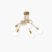 Arisha Modern Linear Curve Metal Ceiling Light, Dining Room/Living Room - Neutral Decor