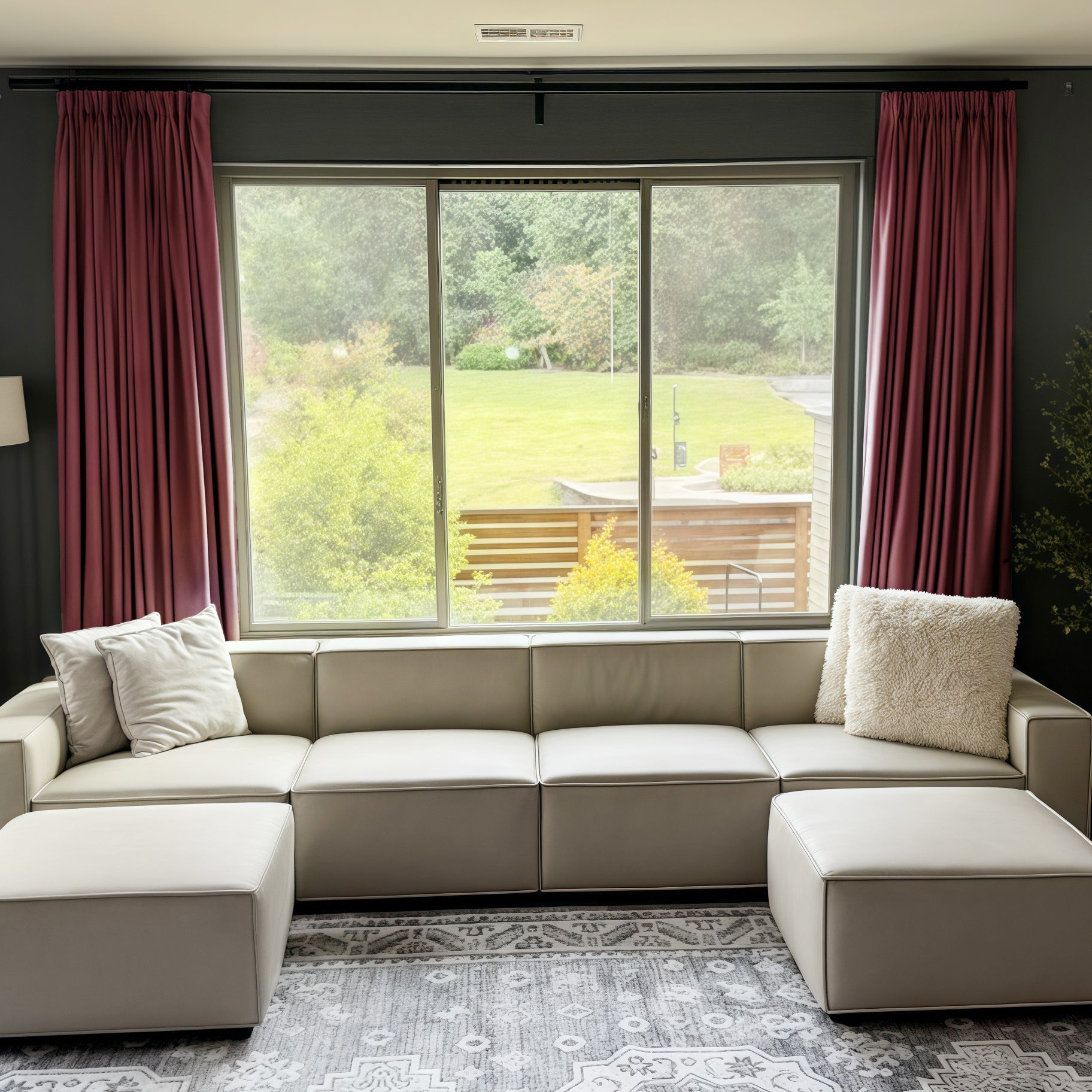 Lily Linen Curtains & Drapes Pleated-Neutral Decor