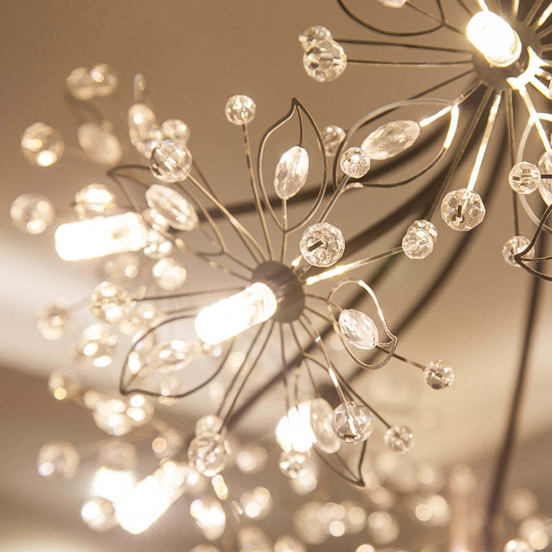 Arisha Modern Art Deco Crystal Sputnik Chandelier, Black/Gold - Neutral Decor