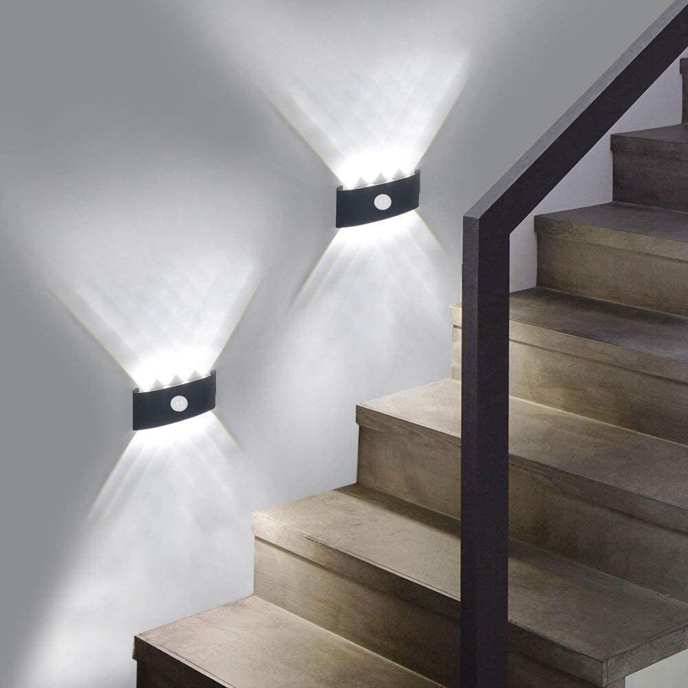Ray Modern Simple Metal/Acrylic Fixtures Up And Down LED Light Wall Lamp, Black/White - Neutral Decor
