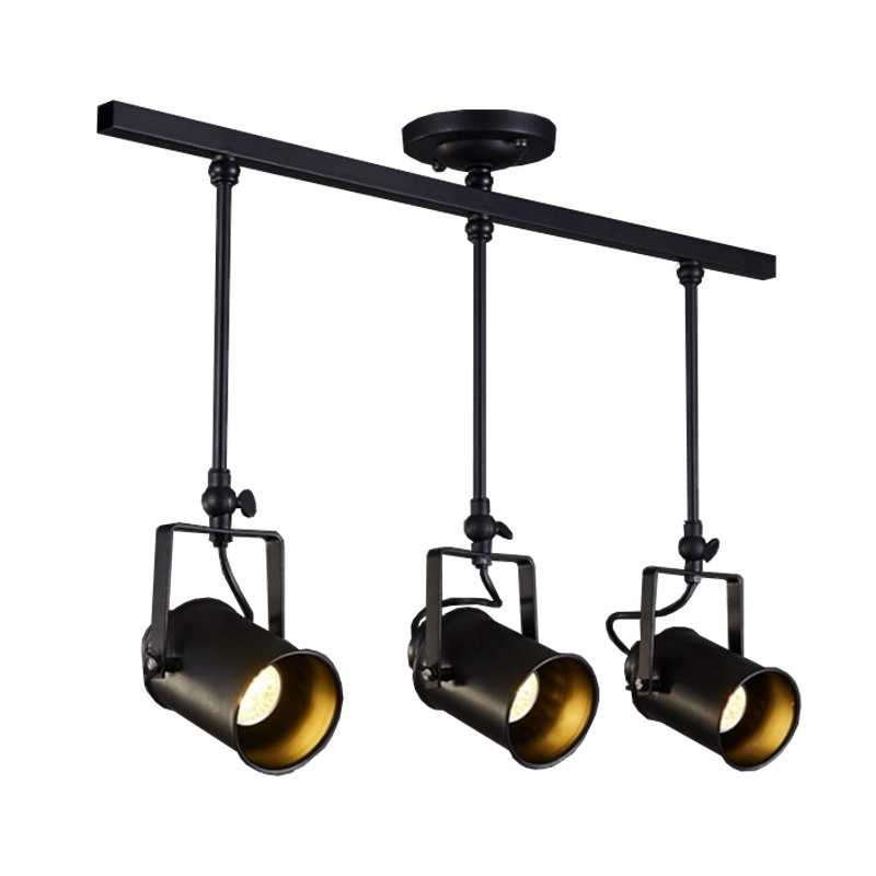 Silva Vintage Adjustable Semi-Flush Mount Ceiling Light, Black - Neutral Decor