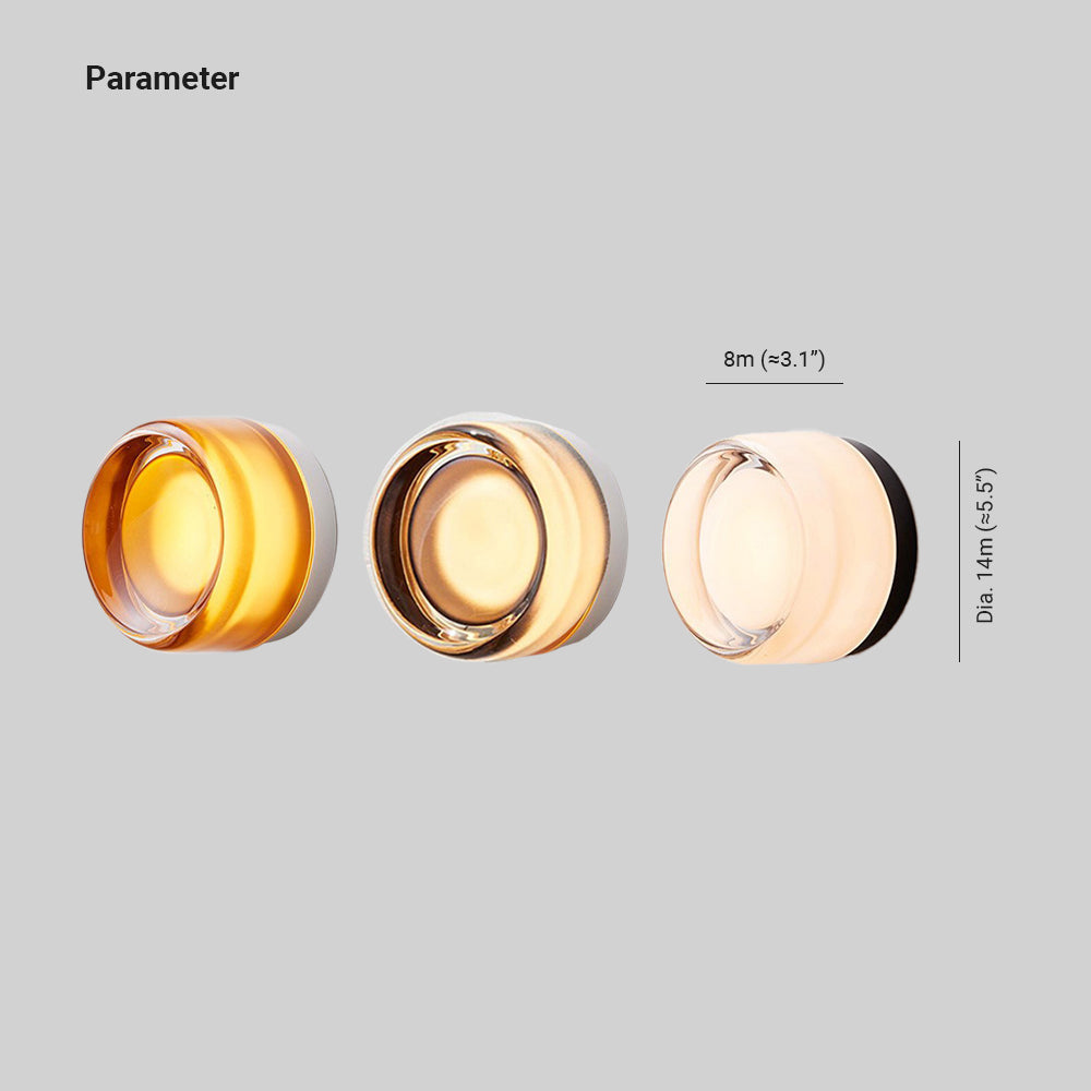 Ray Modern Mini Drum Metal/Acrylic Outdoor Wall Lamp, Transparent - Neutral Decor
