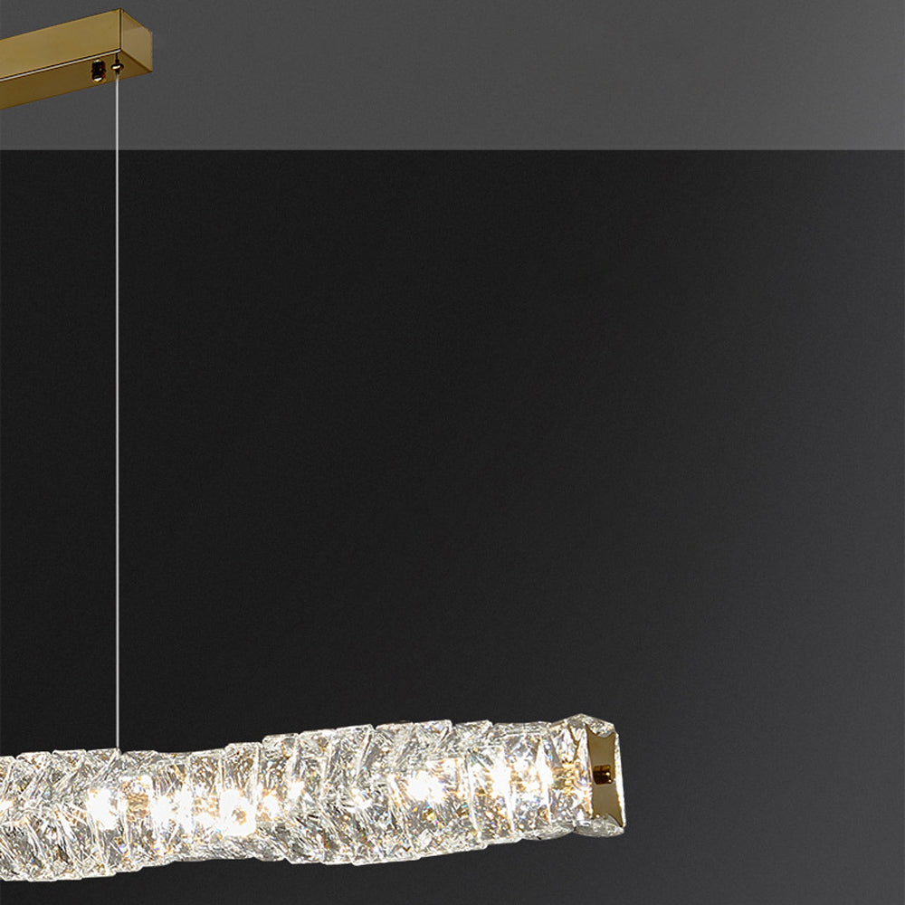 Kristy Crystal Sliver and Gold Pendant Light, Stainless Steel - Neutral Decor