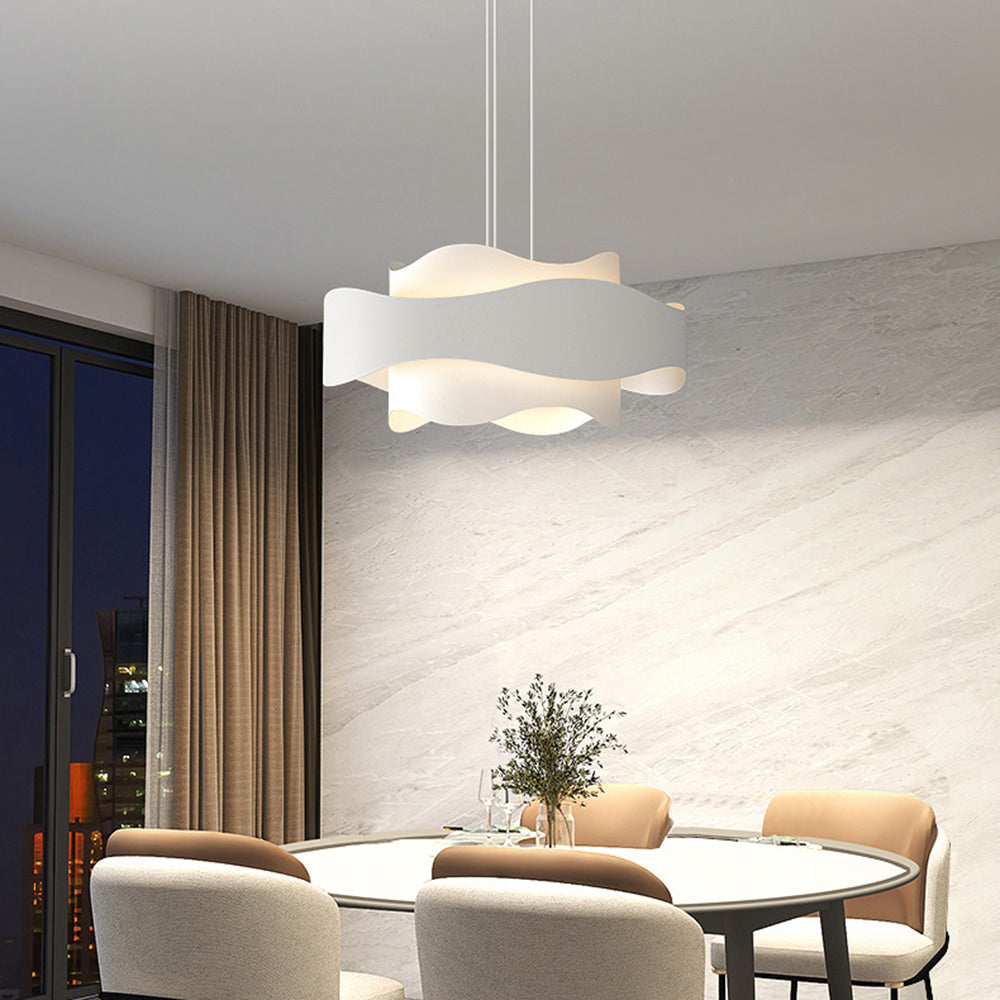 Arisha Art Deco Flower Shape Pendant Light, White - Neutral Decor