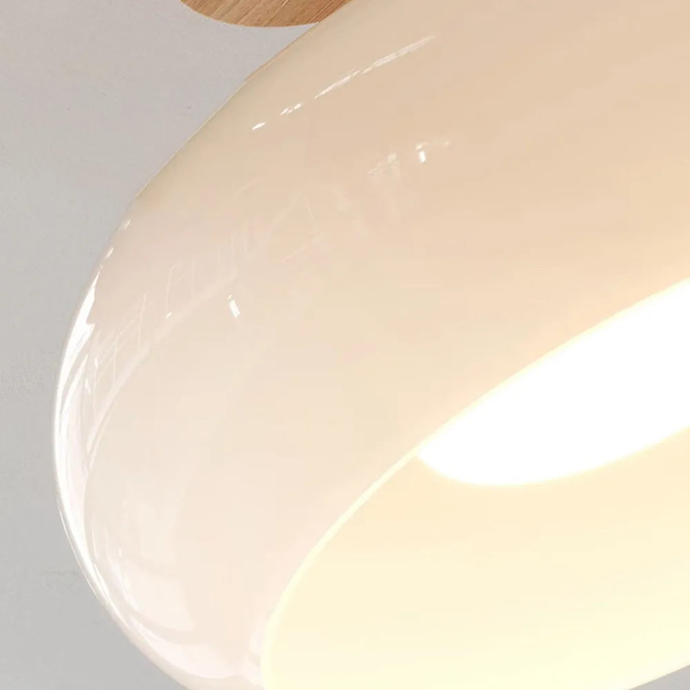 Valentina Flush Mount Ceiling Light Cup Minimalist Wood/Glass White/Orange - Neutral Decor