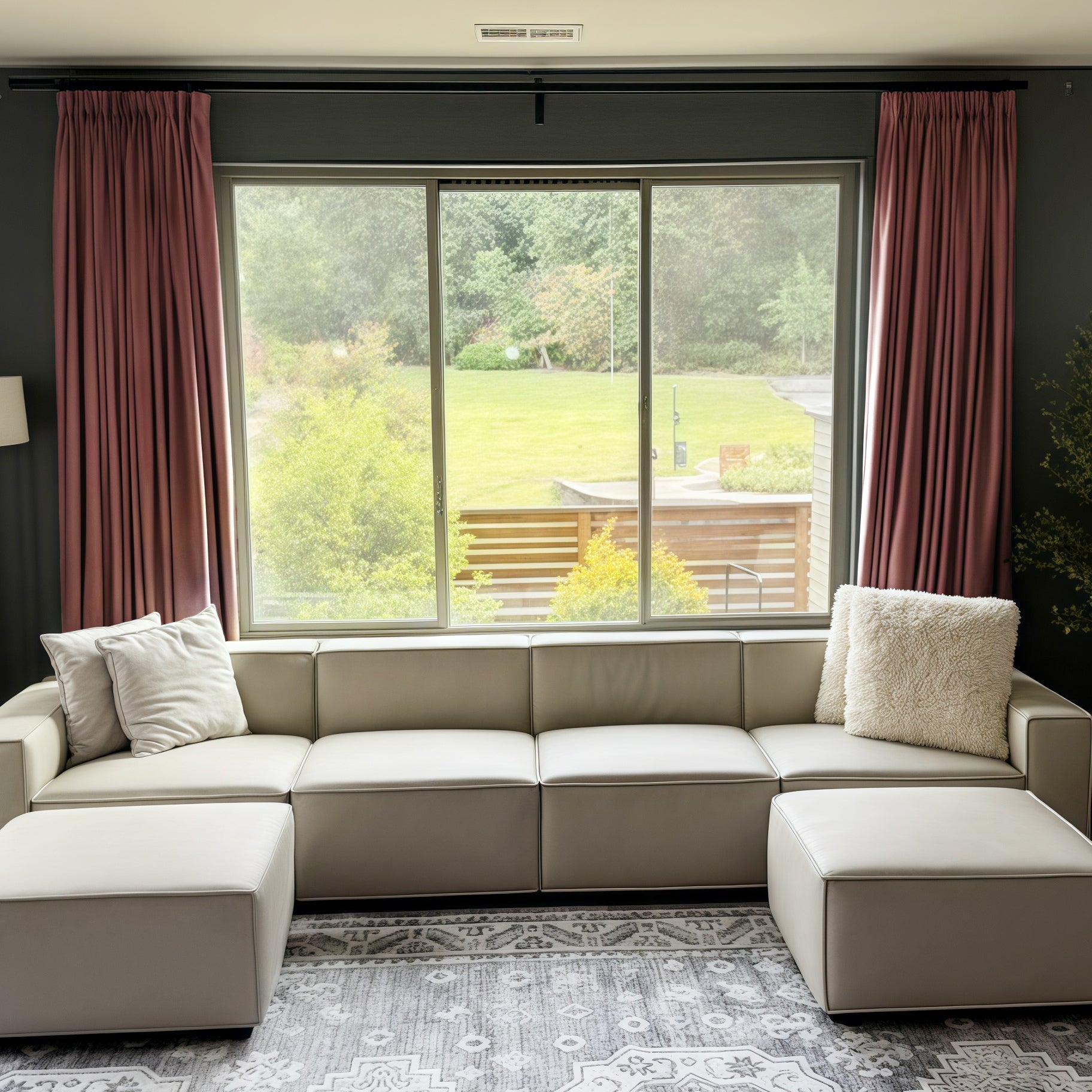 Lily Linen Curtains & Drapes Pleated-Neutral Decor