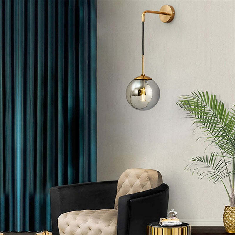 Valentina Glass Ball Nordic LED Wall Reading Lamp Single Head - Neutral Decor