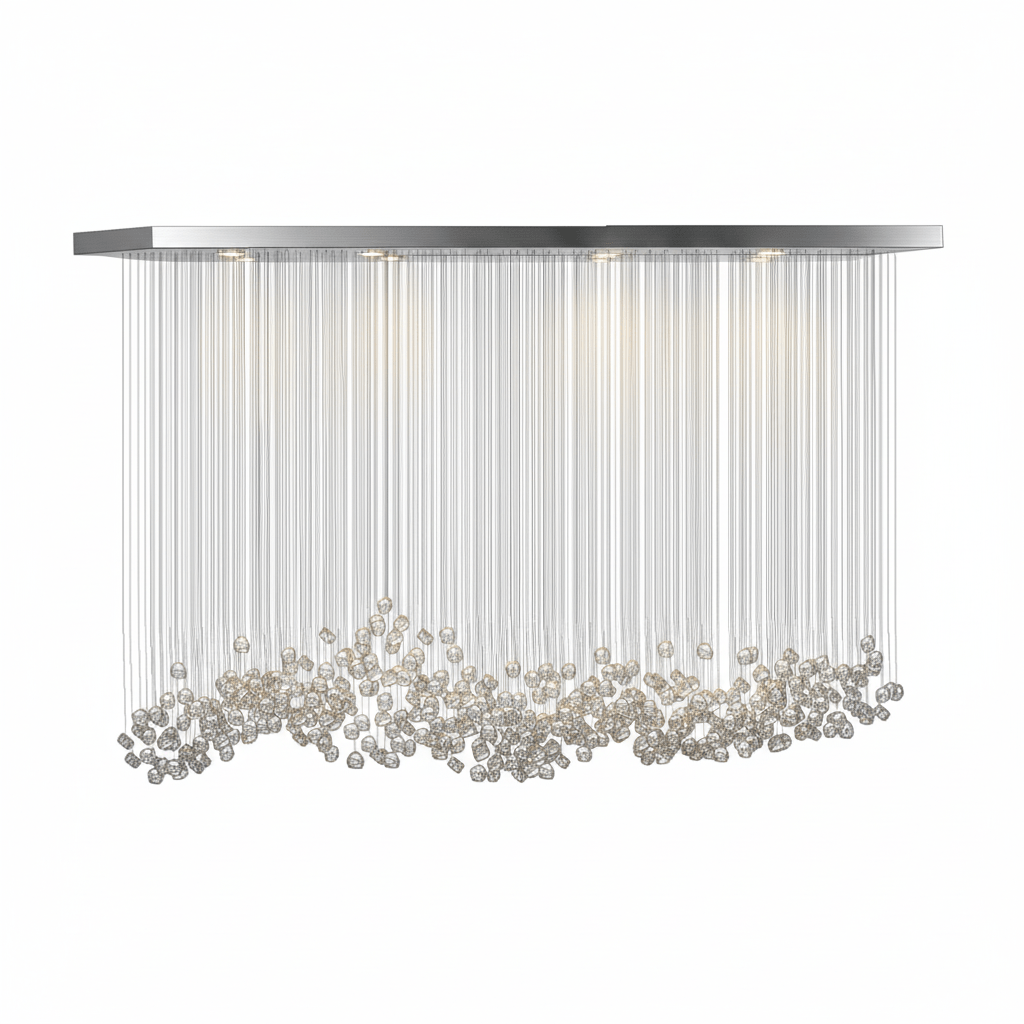 Crystal Stone Chandelier-Neutral Decor