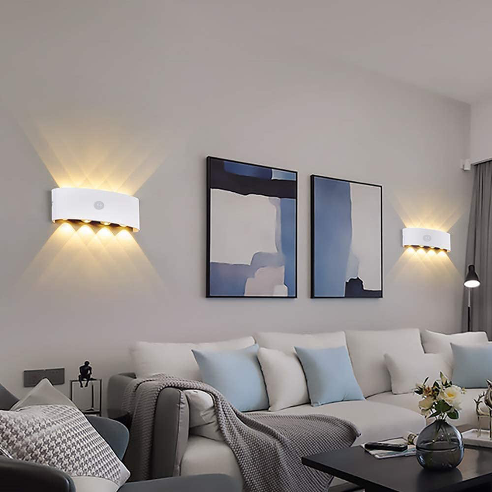 Ray Modern Simple Metal/Acrylic Fixtures Up And Down LED Light Wall Lamp, Black/White - Neutral Decor