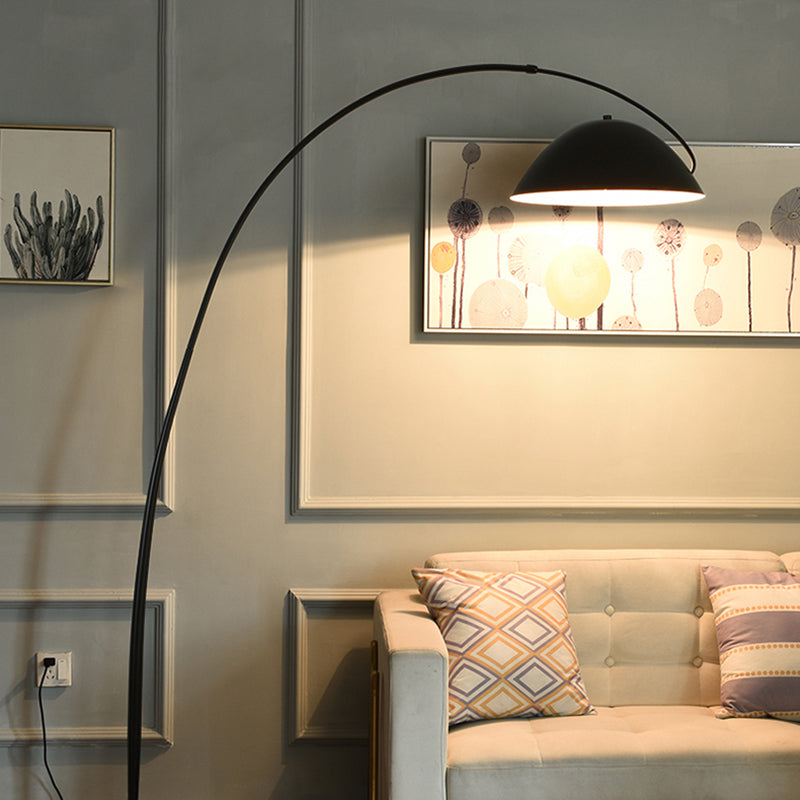 Avi Modrn Fishing Rod Metal Floor Lamp, Black - Neutral Decor