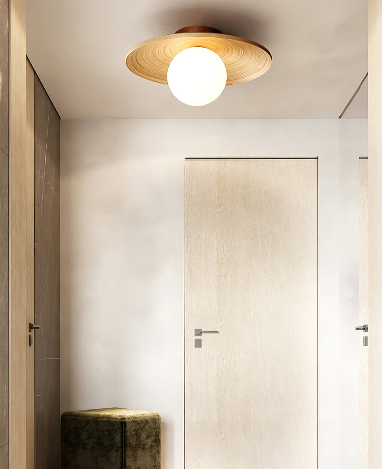 Ivoris Ceiling Light Soluna Wood Orbital-Neutral Decor