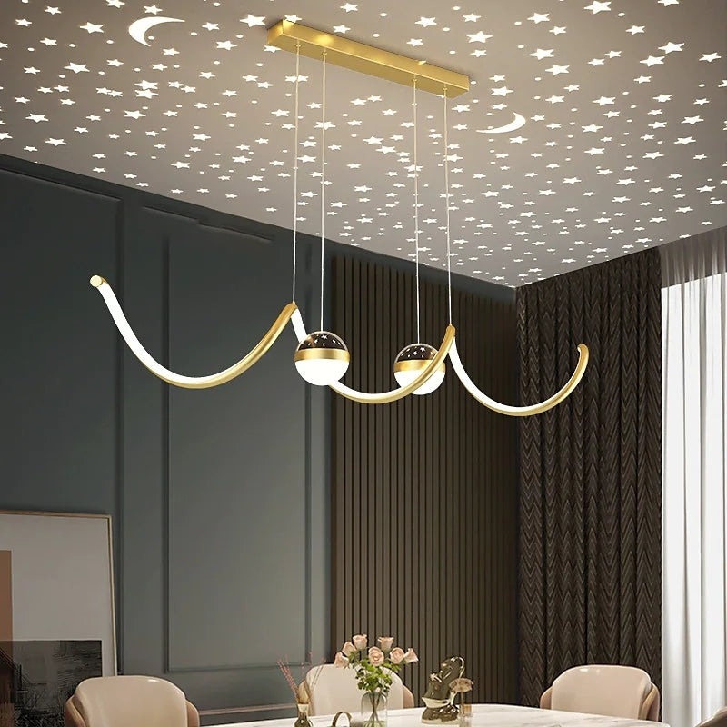 Arisha Nordic Globe Wavy Metal/Acrylic Pendant Light - Neutral Decor