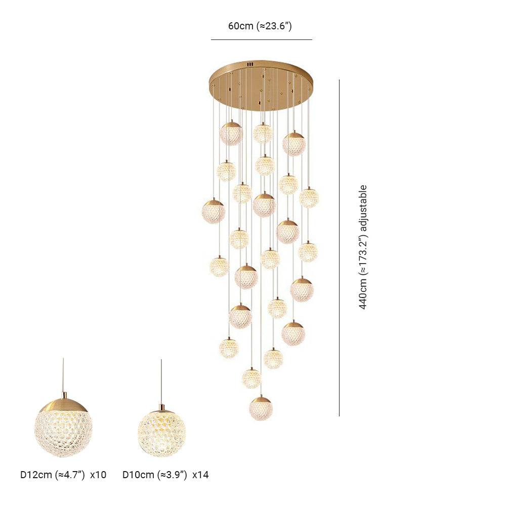 Arisha Multi Staircase Modern Art Deco Pendant Light, Gold - Neutral Decor
