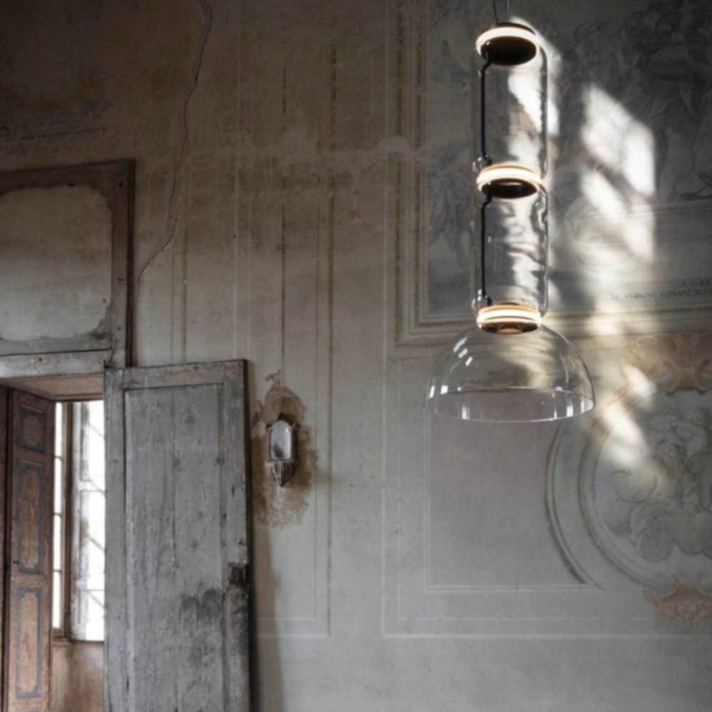 Valentina Minimalist Combination Glass Pendant Light, Clear - Neutral Decor