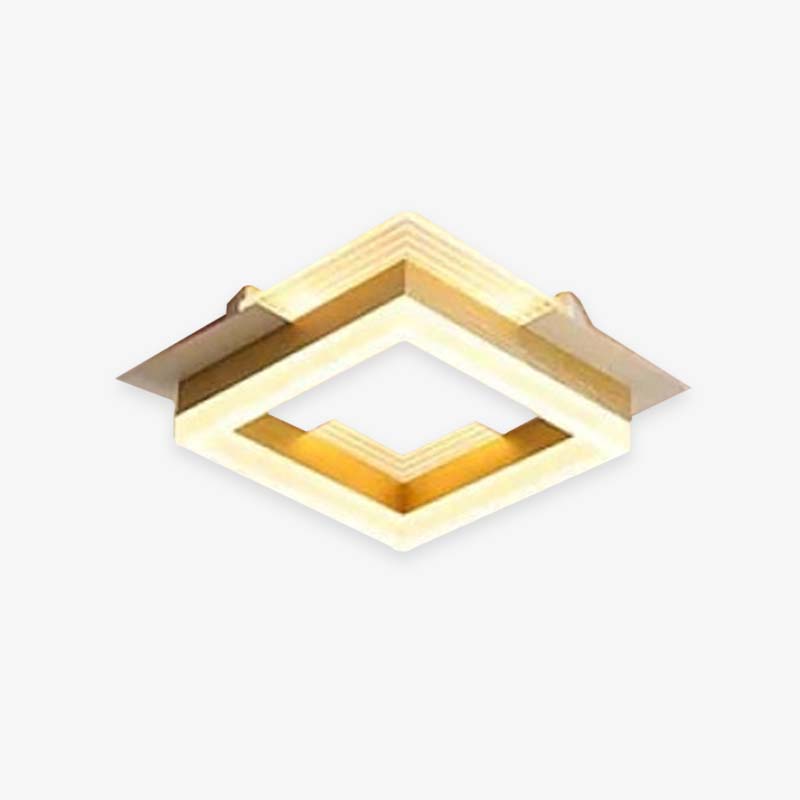 Arisha Modern Simple Gold Flush Mount Ceiling Light, Square/Round - Neutral Decor