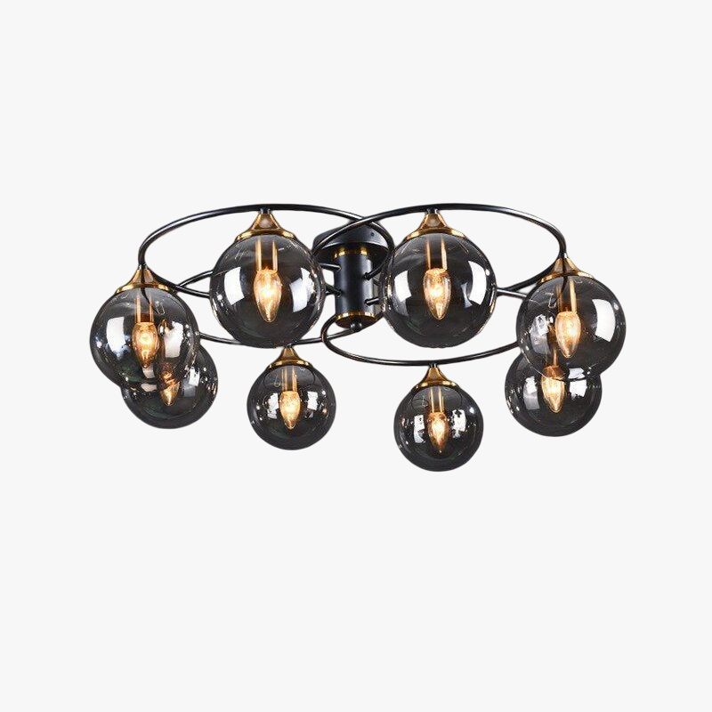 Valentina Nordic Bubble Glass Ceiling Light, Gray/Amber - Neutral Decor