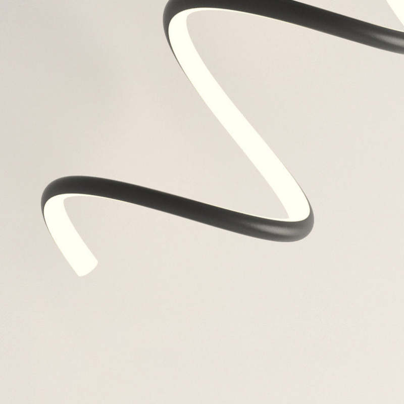 Arisha Modern LED Art Interior Wall Light Spiral, Black & White - Neutral Decor