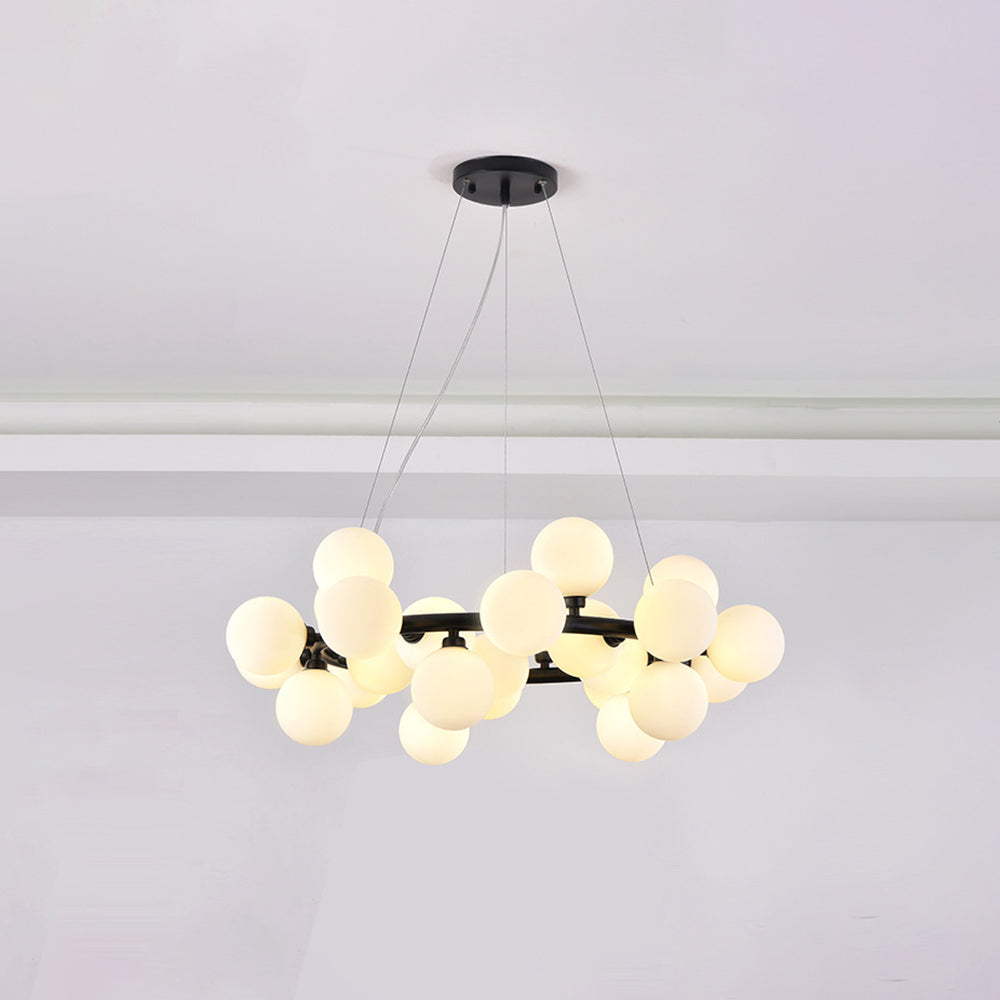 Valentina Bass Glass Bubble Golden Chandelier - Neutral Decor