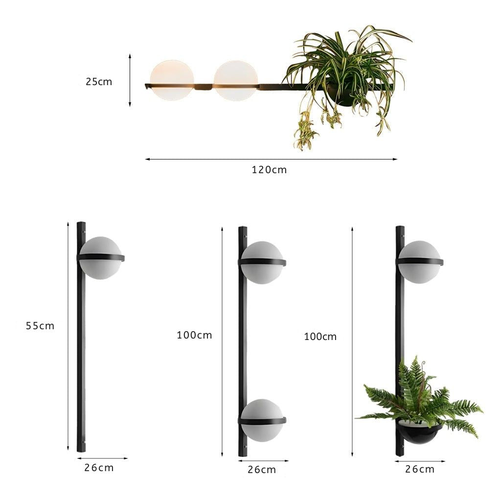 Opelia Creative Flowerpot Modern Steel Outdoor Wall Light
