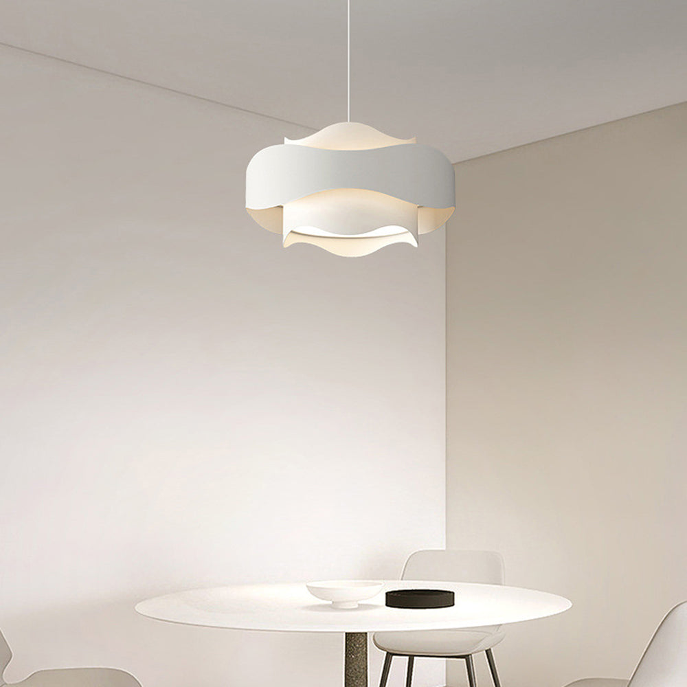 Arisha Art Deco Flower Shape Pendant Light, White - Neutral Decor