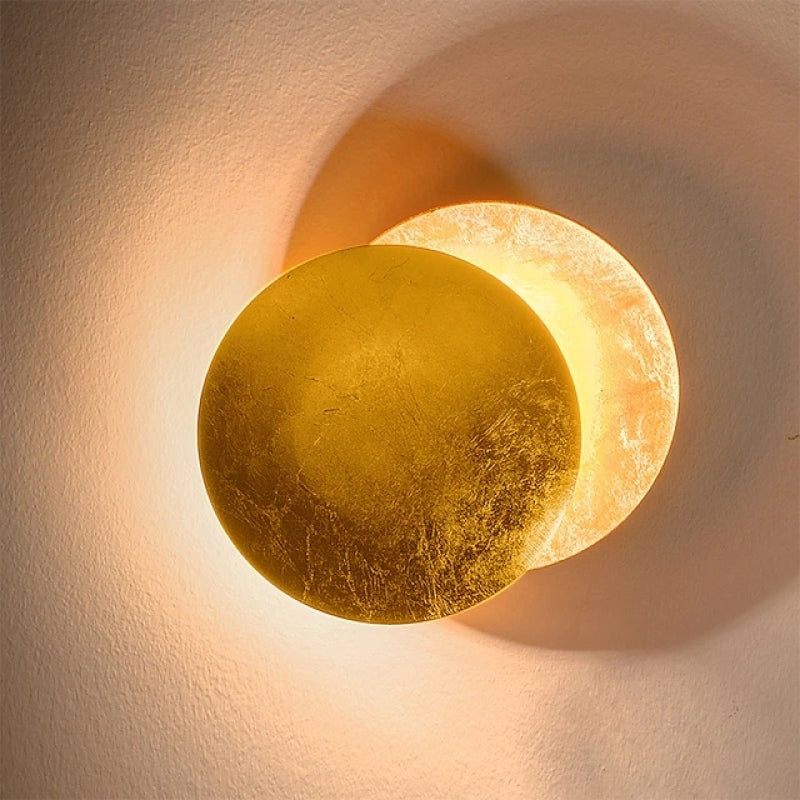 Arisha Modern Minimalist Round Moon Eclipse Wall Lamp - Neutral Decor