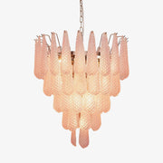 Aurora Chandelier Pink Dewdrop Cascading Romantic-Neutral Decor