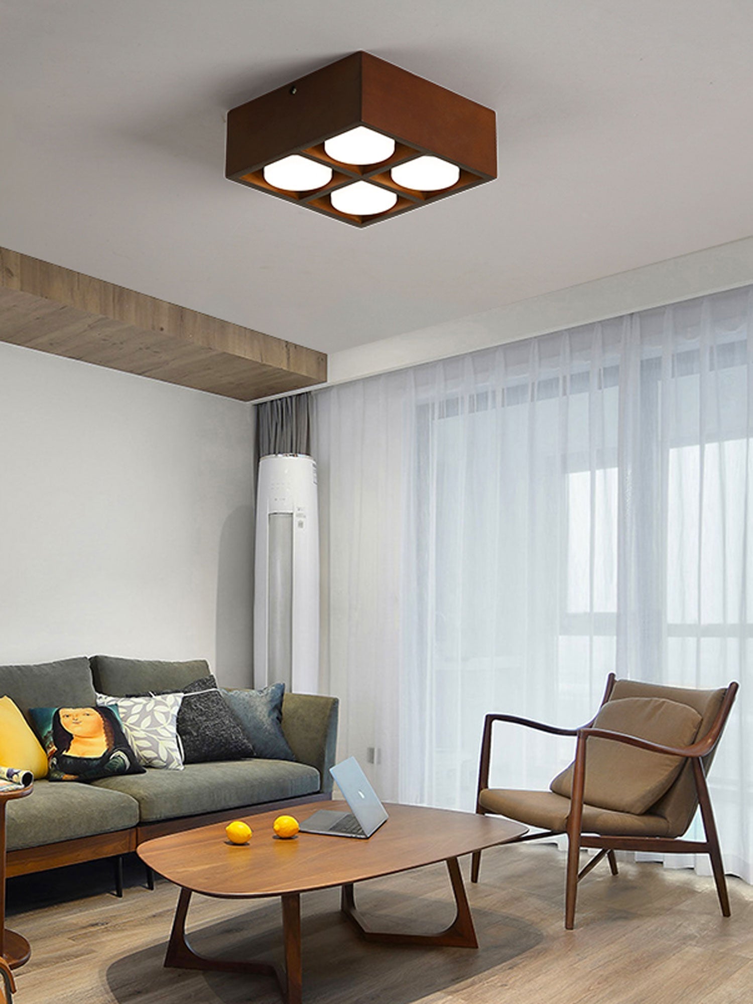 Eliza Minimalist Wood Ceiling Light-Neutral Decor