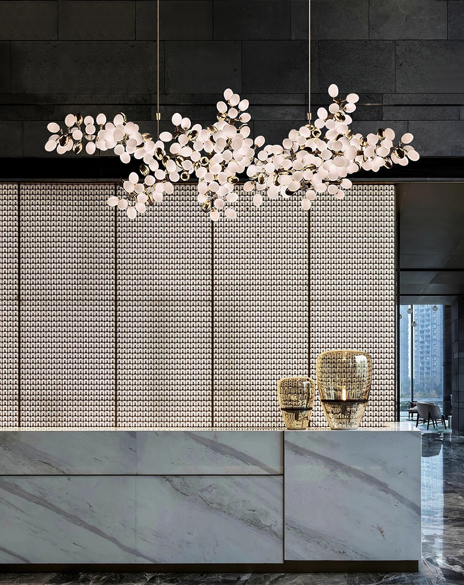 Aldo Elegant Droplet Glass Chandelier-Neutral Decor