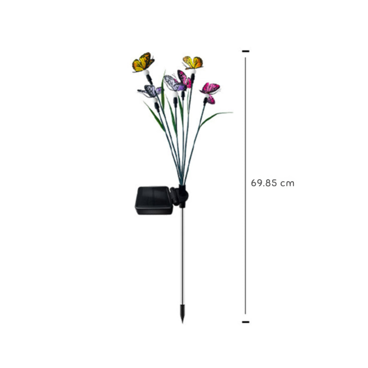 Fraces Six-Head Butterfly Solar Steel Outdoor Lights