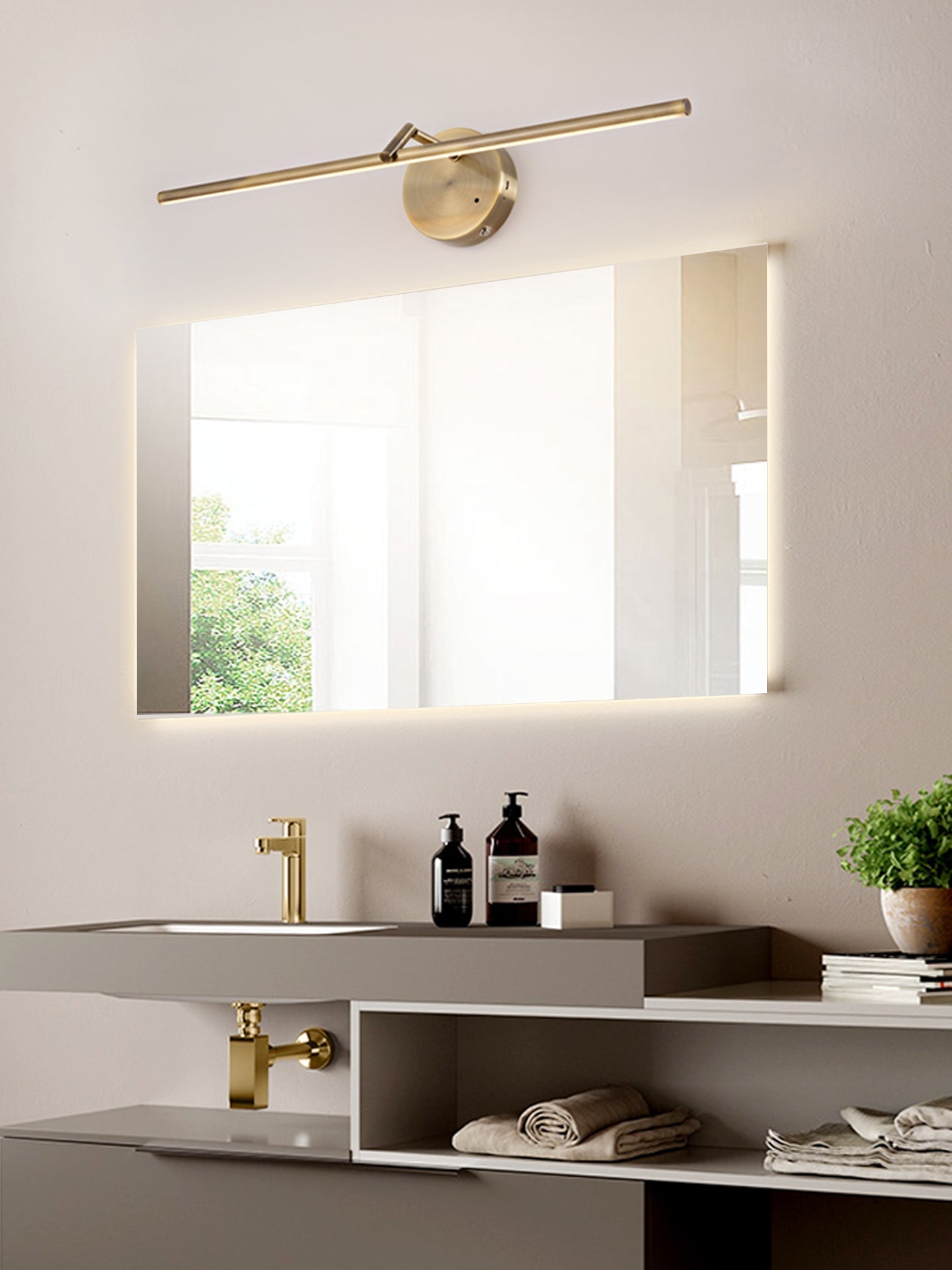 Suly Slim Gold Rechargeable Wall Light-Neutral Decor