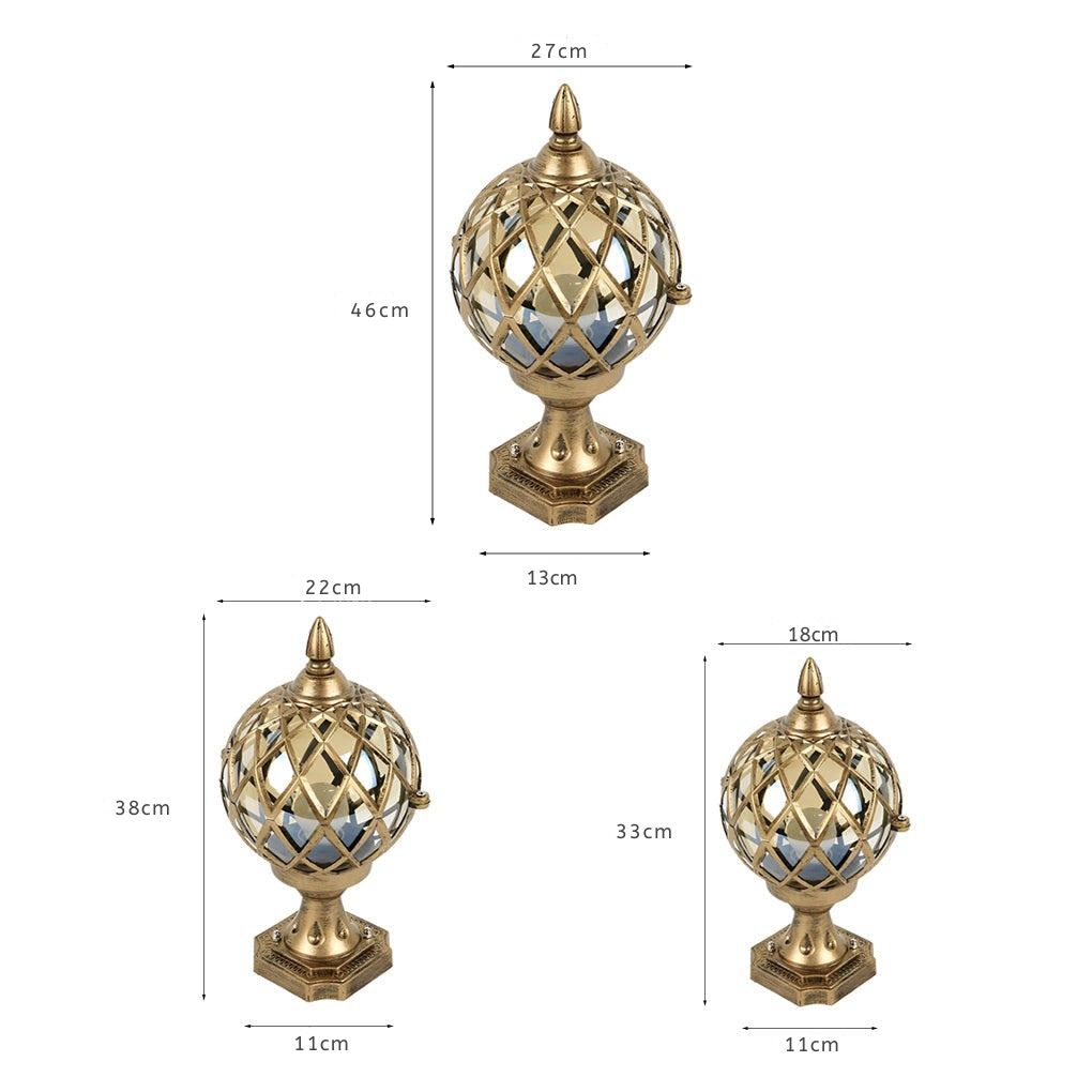 WeBorn Round Ball Glass Outdoor Fence Post Lights