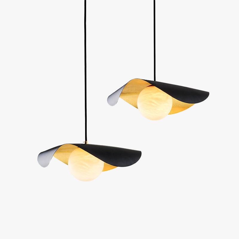 Arisha Modern Nordic Minimalist Metal/Marble Pendant Light, Black - Neutral Decor