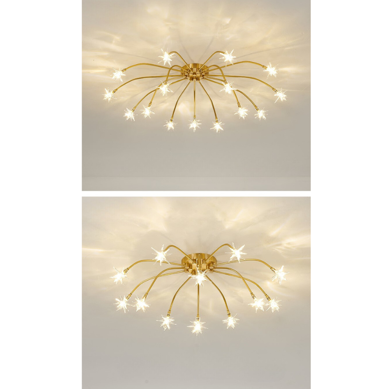 Arisha Art Deco Starry Flush Mount Ceiling Light - Neutral Decor