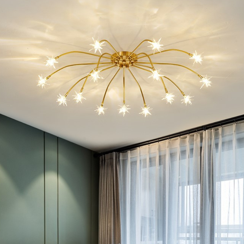 Arisha Art Deco Starry Flush Mount Ceiling Light - Neutral Decor